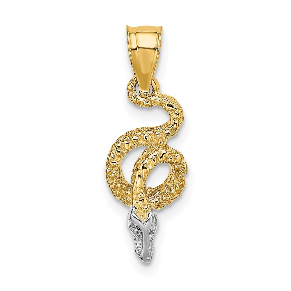 14k w/Rhodium Coiled Snake Charm