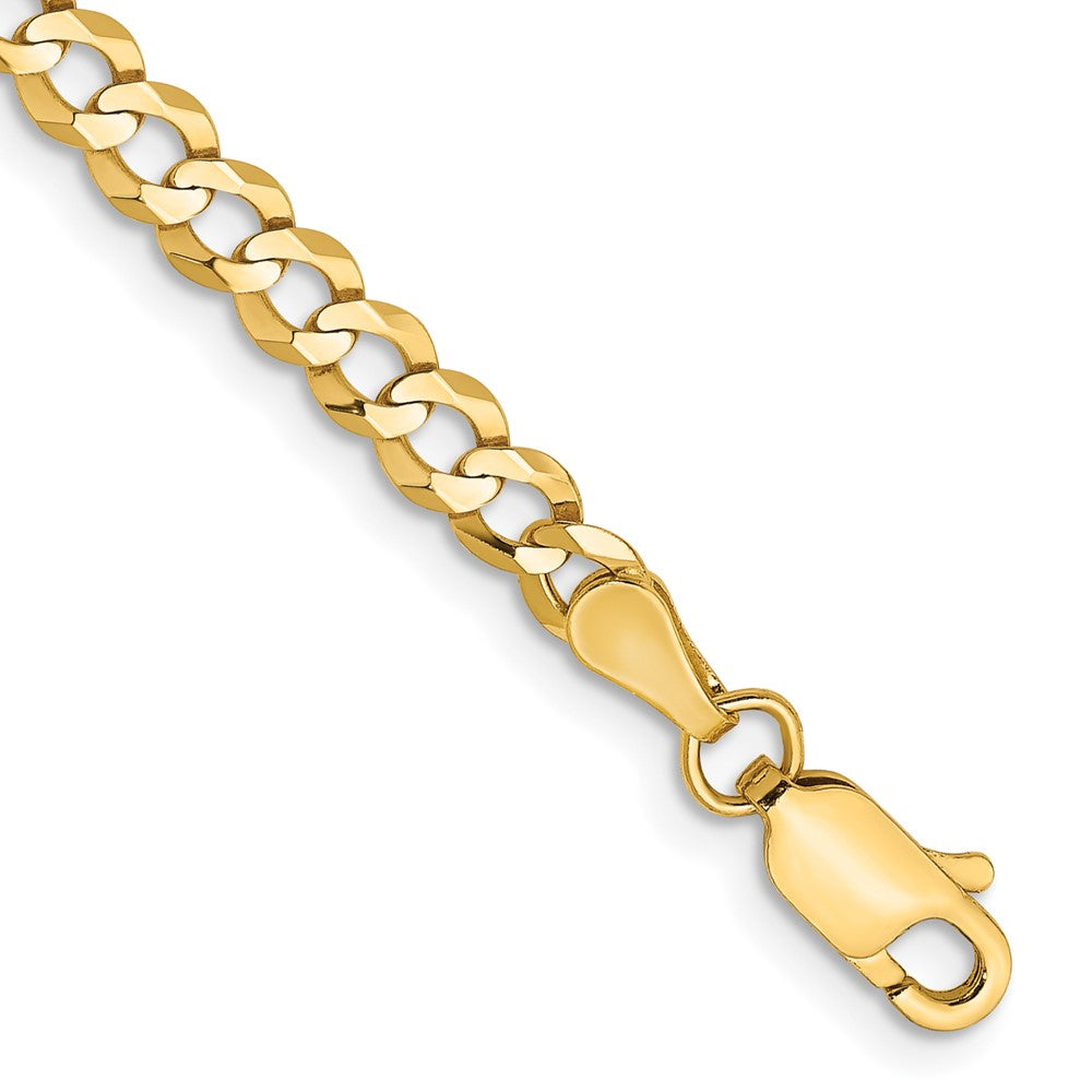 14K Lightweight Flat Cuban with Lobster Clasp Bracelet