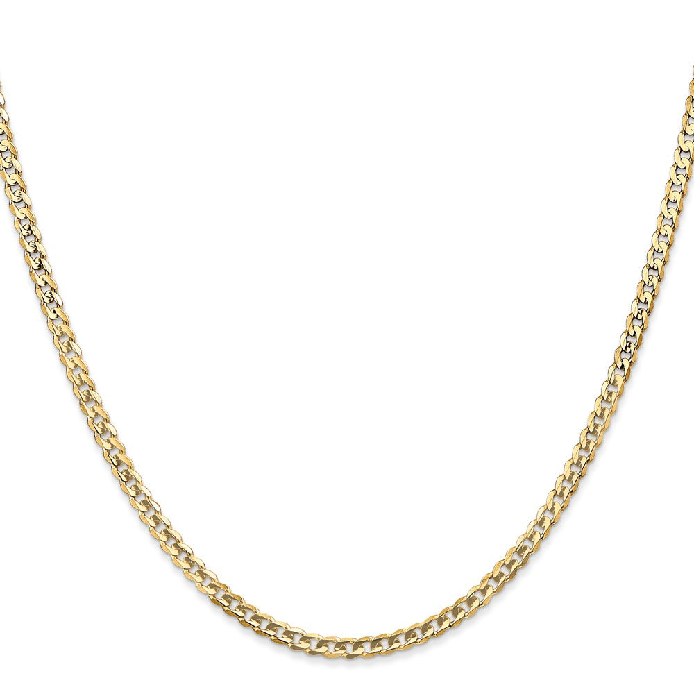 14K Open Concave Curb with Lobster Clasp Chain