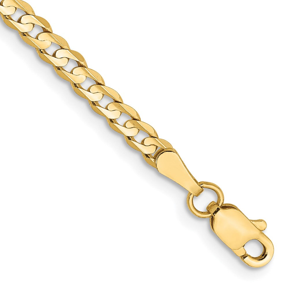 14K Open Concave Curb with Lobster Clasp Bracelet