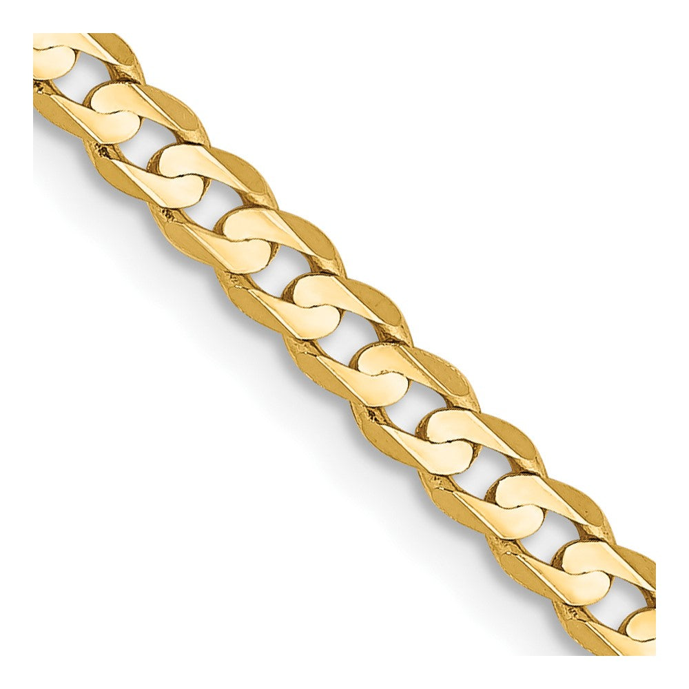 14K Open Concave Curb with Lobster Clasp Chain