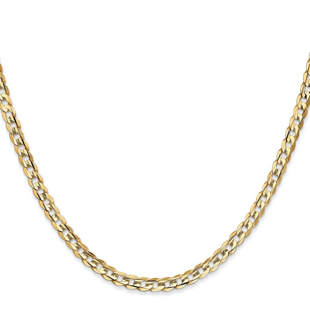 14K Open Concave Curb with Lobster Clasp Chain