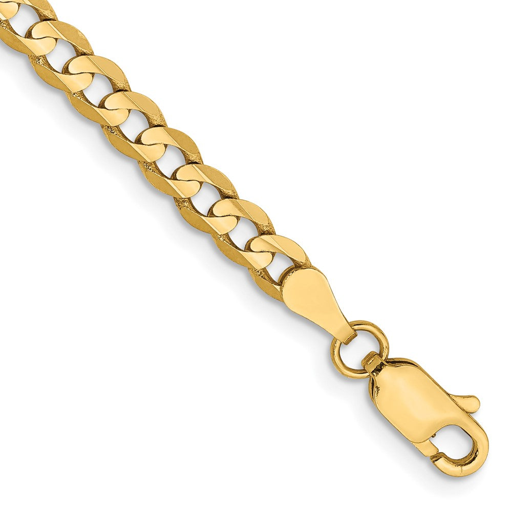 14K Open Concave Curb with Lobster Clasp Bracelet