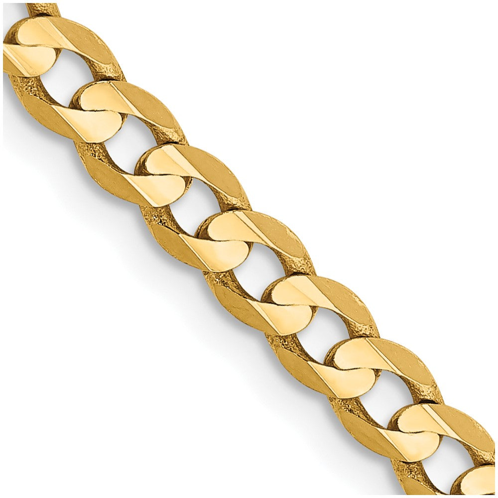 14K Open Concave Curb with Lobster Clasp Chain