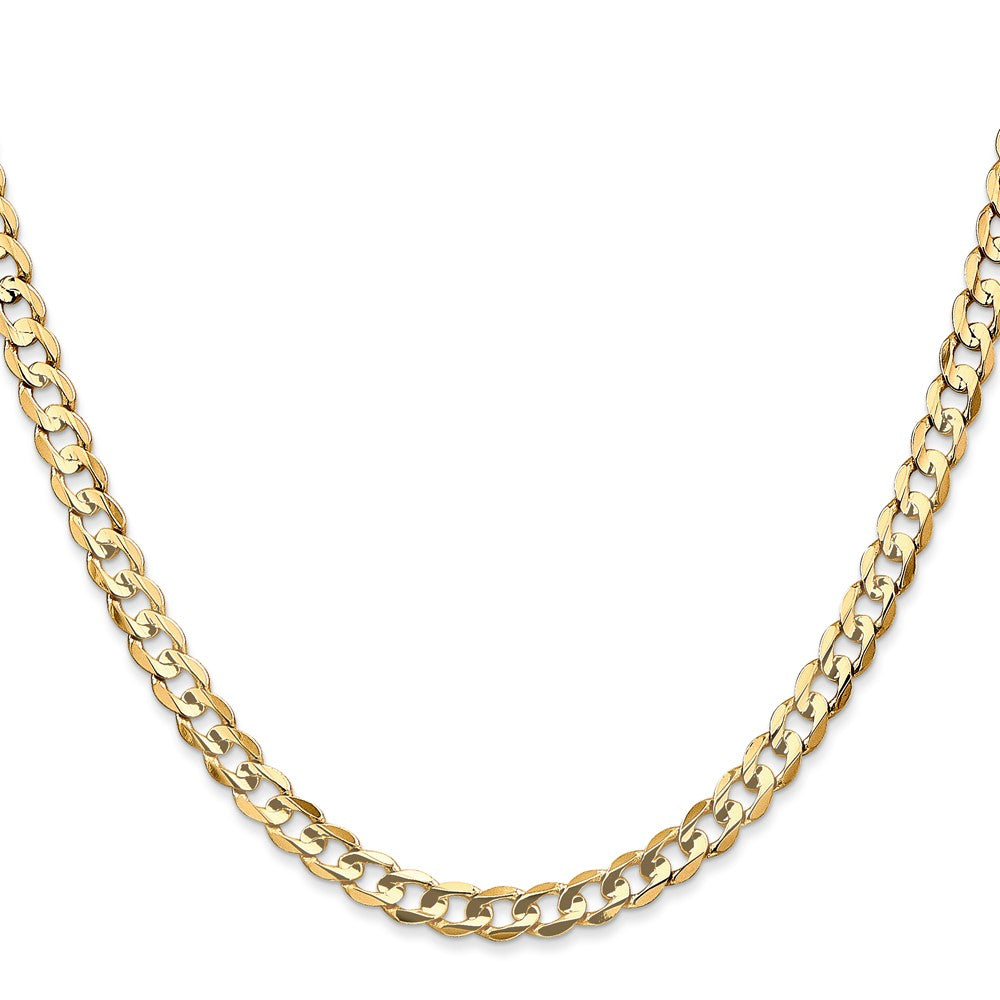 14K Open Concave Curb with Lobster Clasp Chain