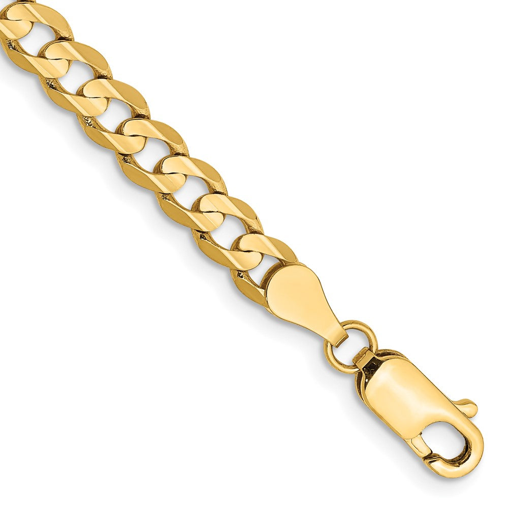 14K Open Concave Curb with Lobster Clasp Bracelet