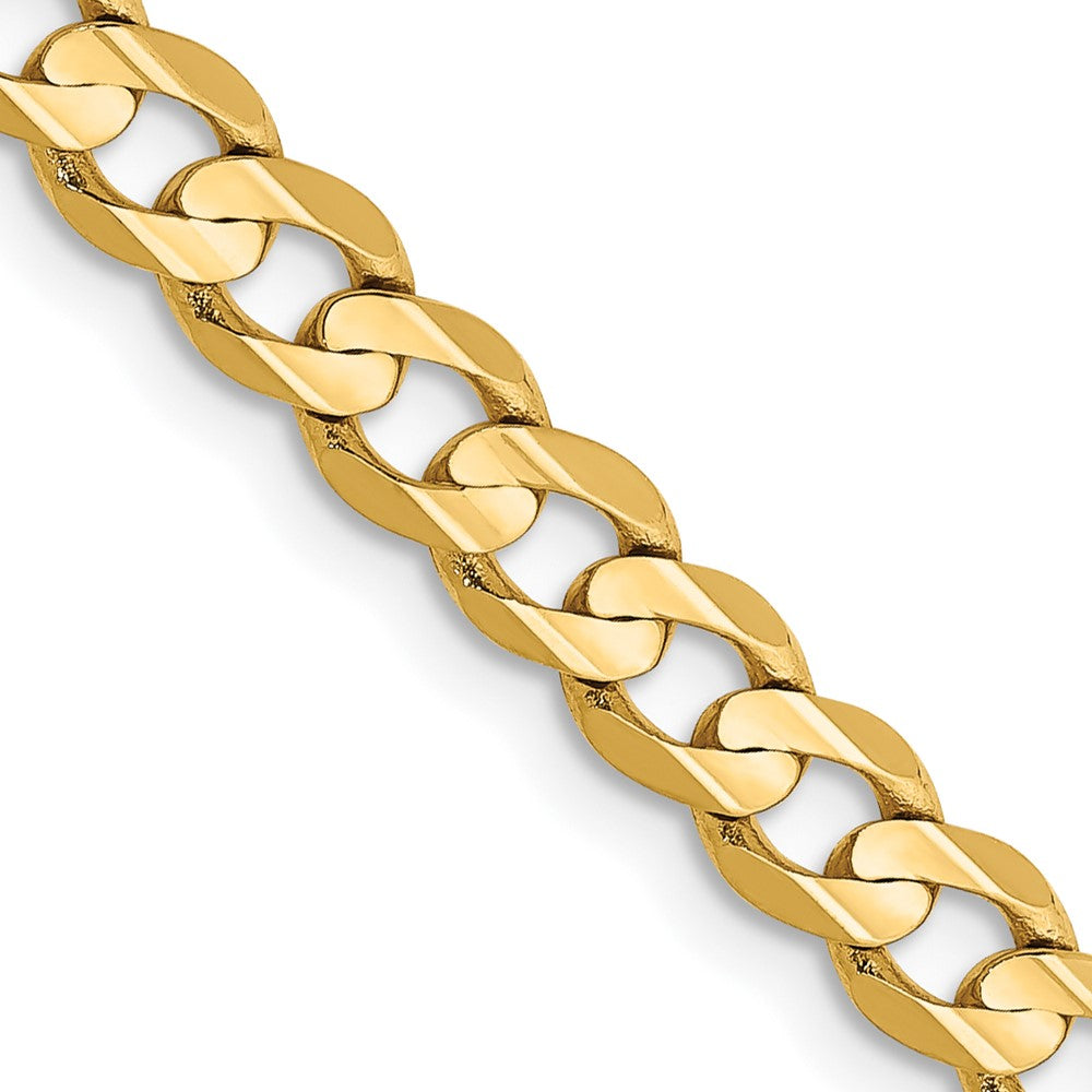 14K Open Concave Curb with Lobster Clasp Chain