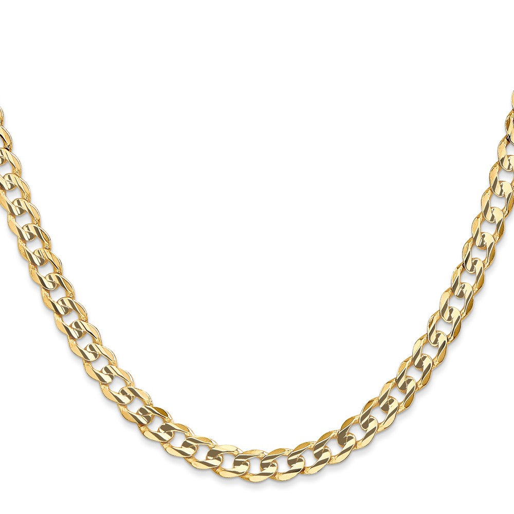 14K Open Concave Curb with Lobster Clasp Chain