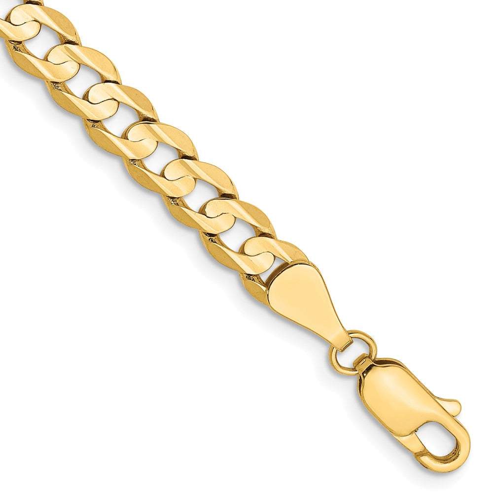 14K Open Concave Curb with Lobster Clasp Bracelet