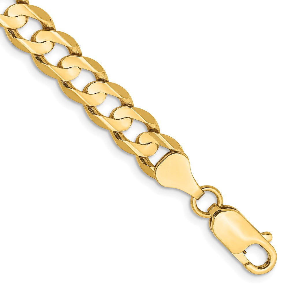 14K Open Concave Curb with Lobster Clasp Chain