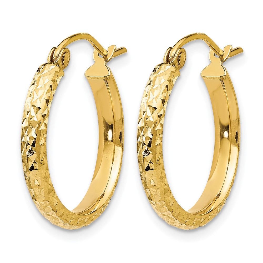 14k D/C 2.5x Hollow Hoop Earrings