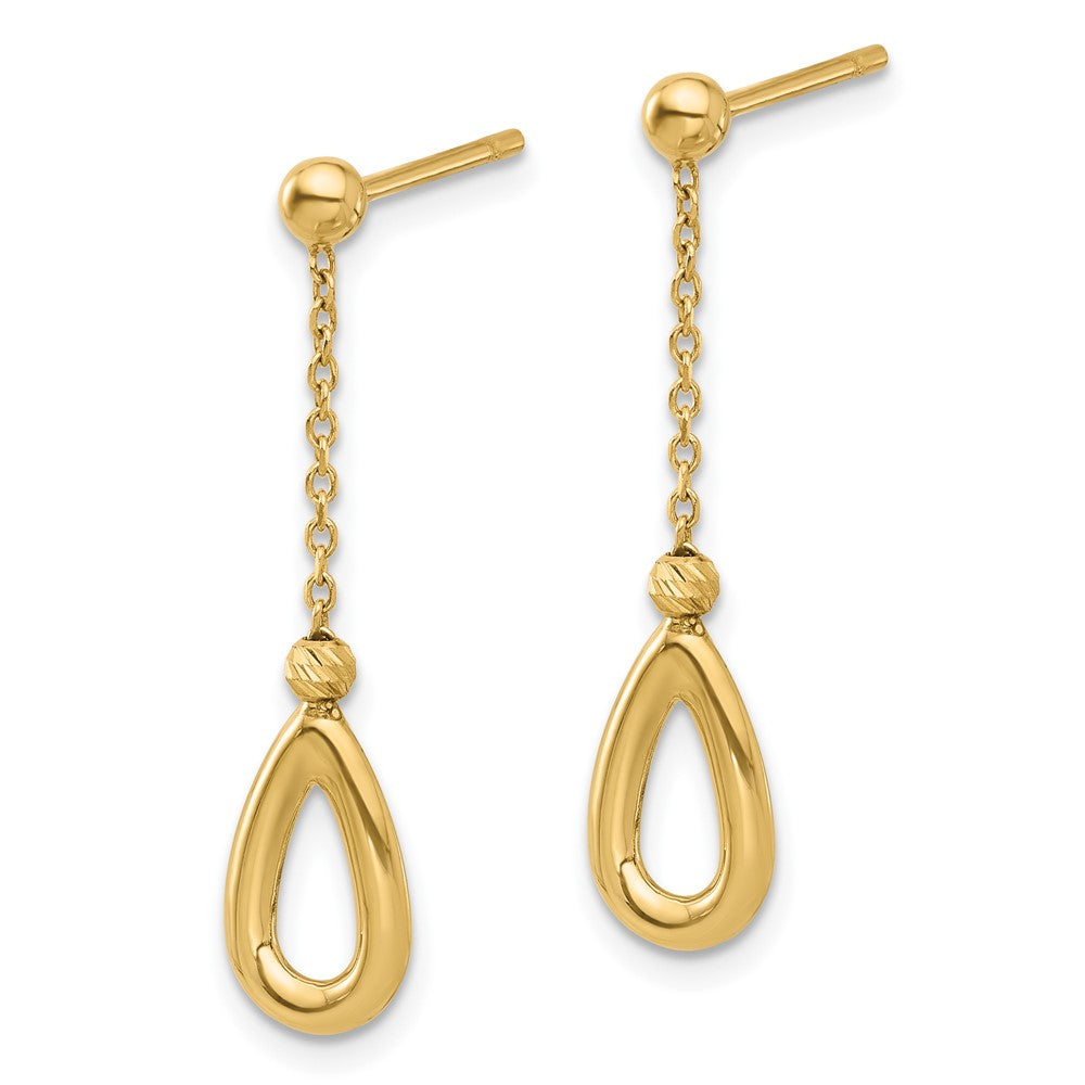 14k Polished Teardrop Dangle Post Earrings