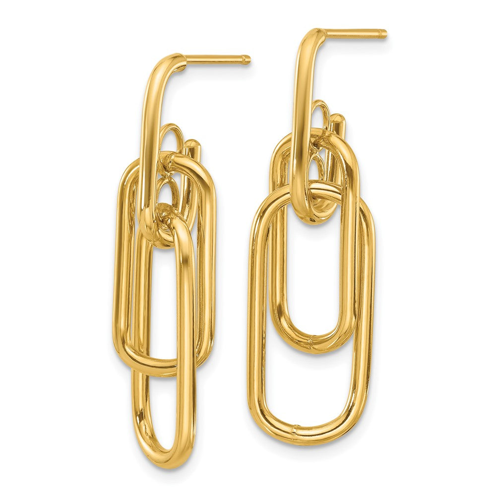 14K Polished Post Dangle Earrings