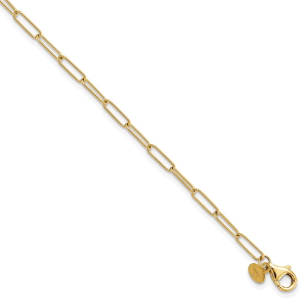 14K Polished Fancy Link Anklet