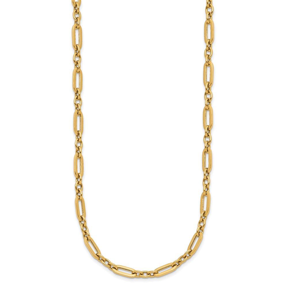 14K Polished Flat Oval Link Necklace