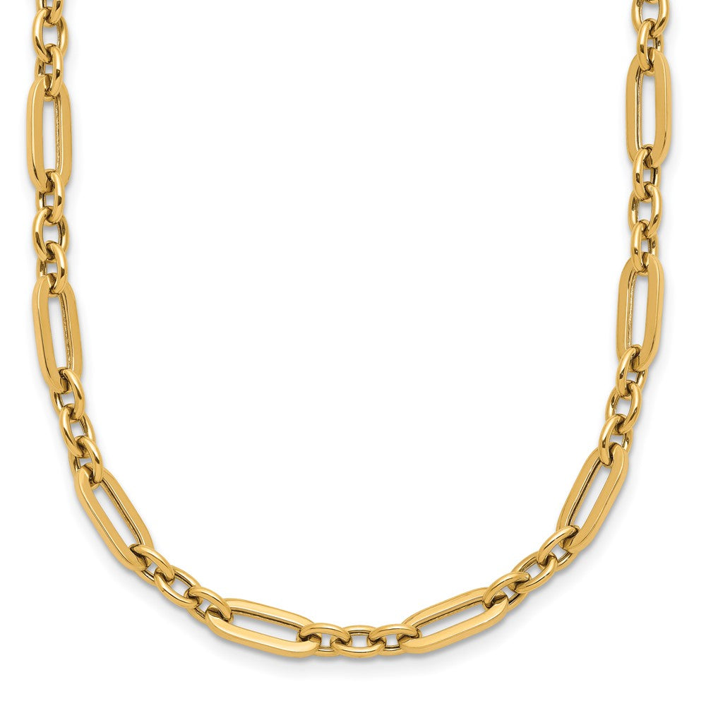 14K Polished Flat Oval Link Necklace