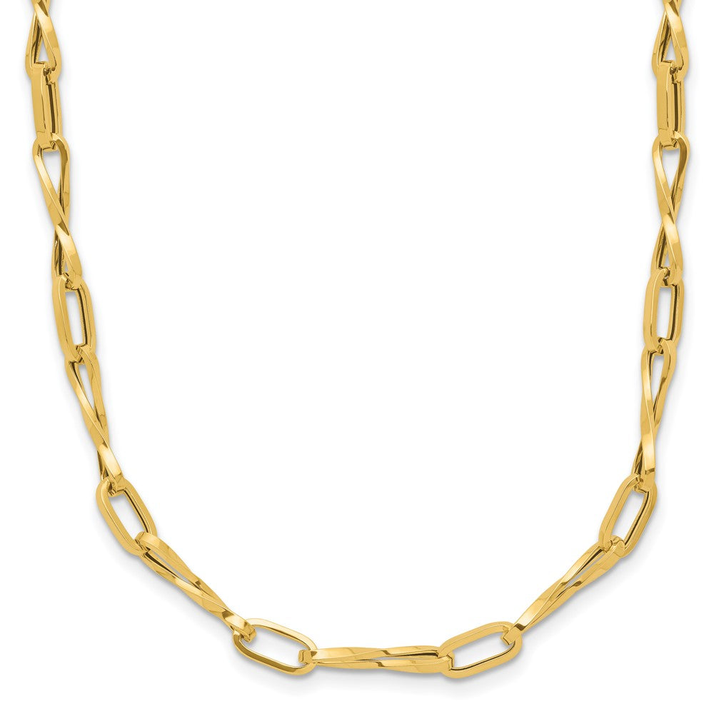 14K Polished Fancy Twisted Link Necklace