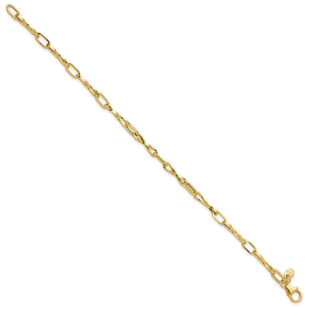 14K Polished Fancy Twisted Link Bracelet