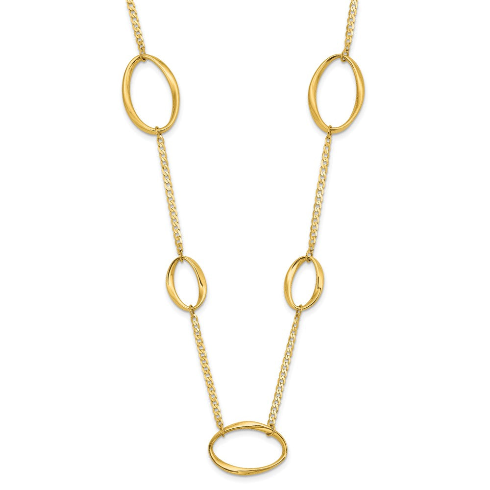 14k Polished Oval Link Necklace