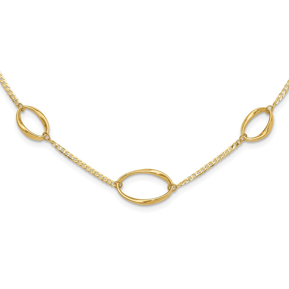 14k Polished Oval Link Necklace