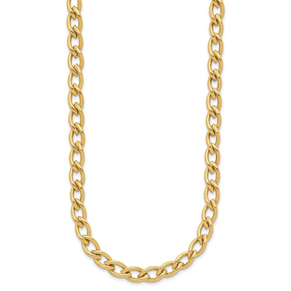 14K Polished Fancy Oval Link Necklace