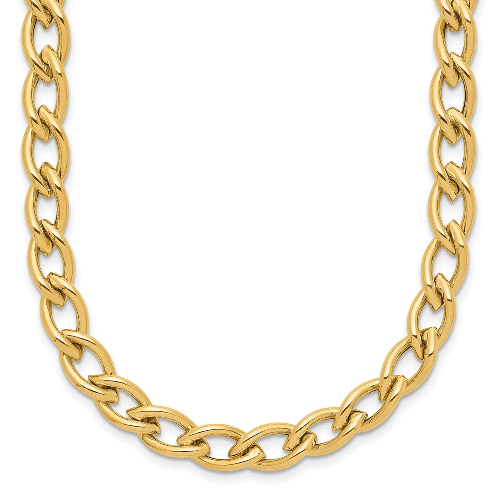 14K Polished Fancy Oval Link Necklace