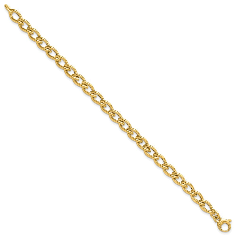 14K Polished Fancy Oval Link Bracelet