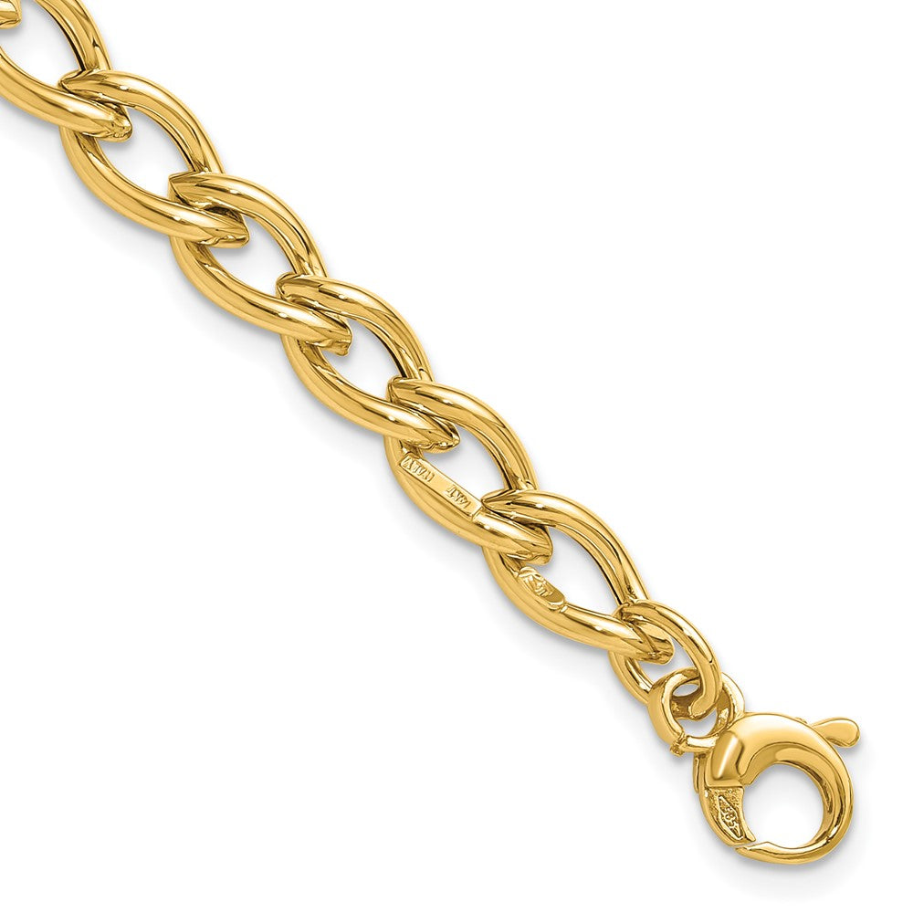 14K Polished Fancy Oval Link Bracelet