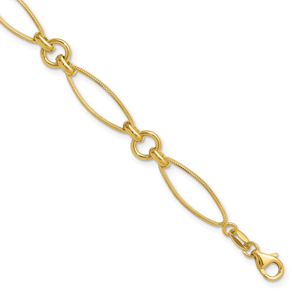 14K Polished Fancy Link 8.5in Bracelet