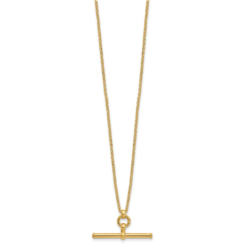 14K Polished Bar w/ ext. Necklace