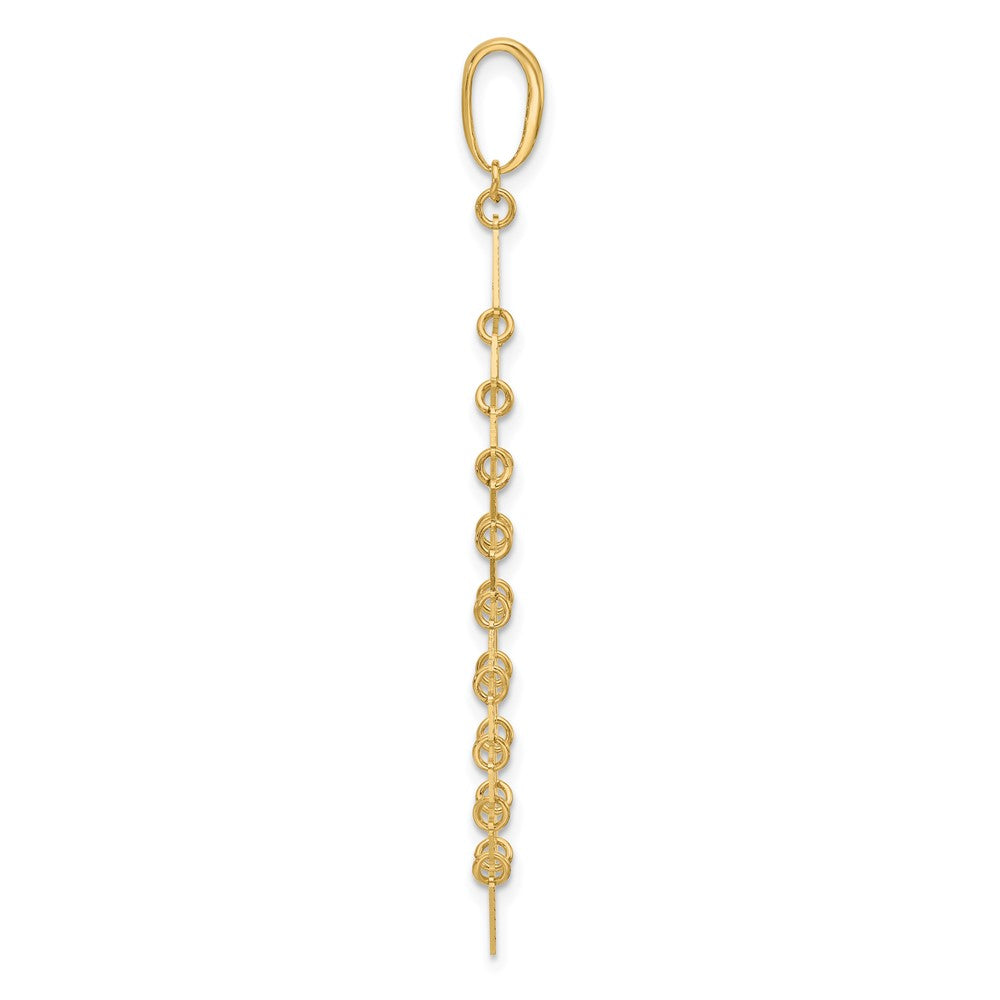 14K Polished and Dia-cut Fancy Dangle Pendant