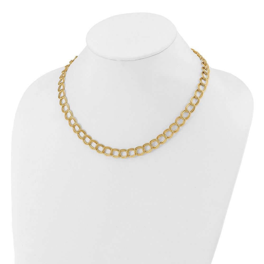 14K Polished Fancy Circle Link Necklace