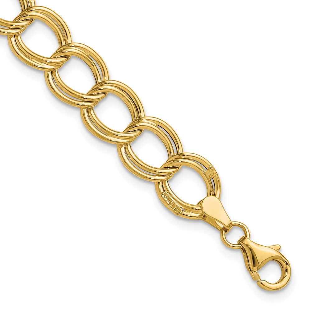 14K Polished Fancy Circle Link Bracelet