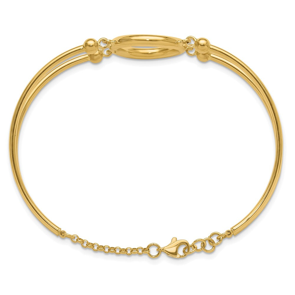 14K Polished Circle w/Clasp Bangle Bracelet