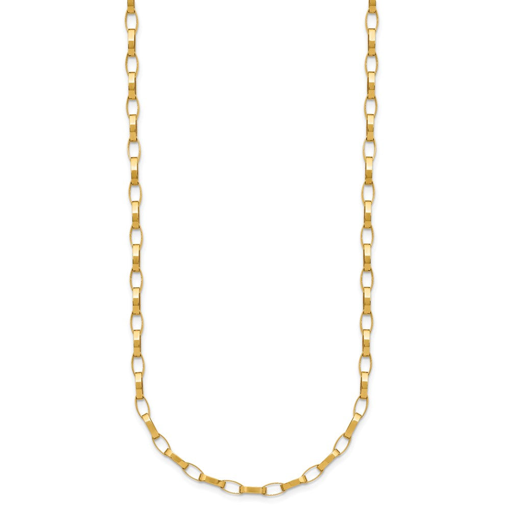 14K Polished Fancy Link with ext. Necklace