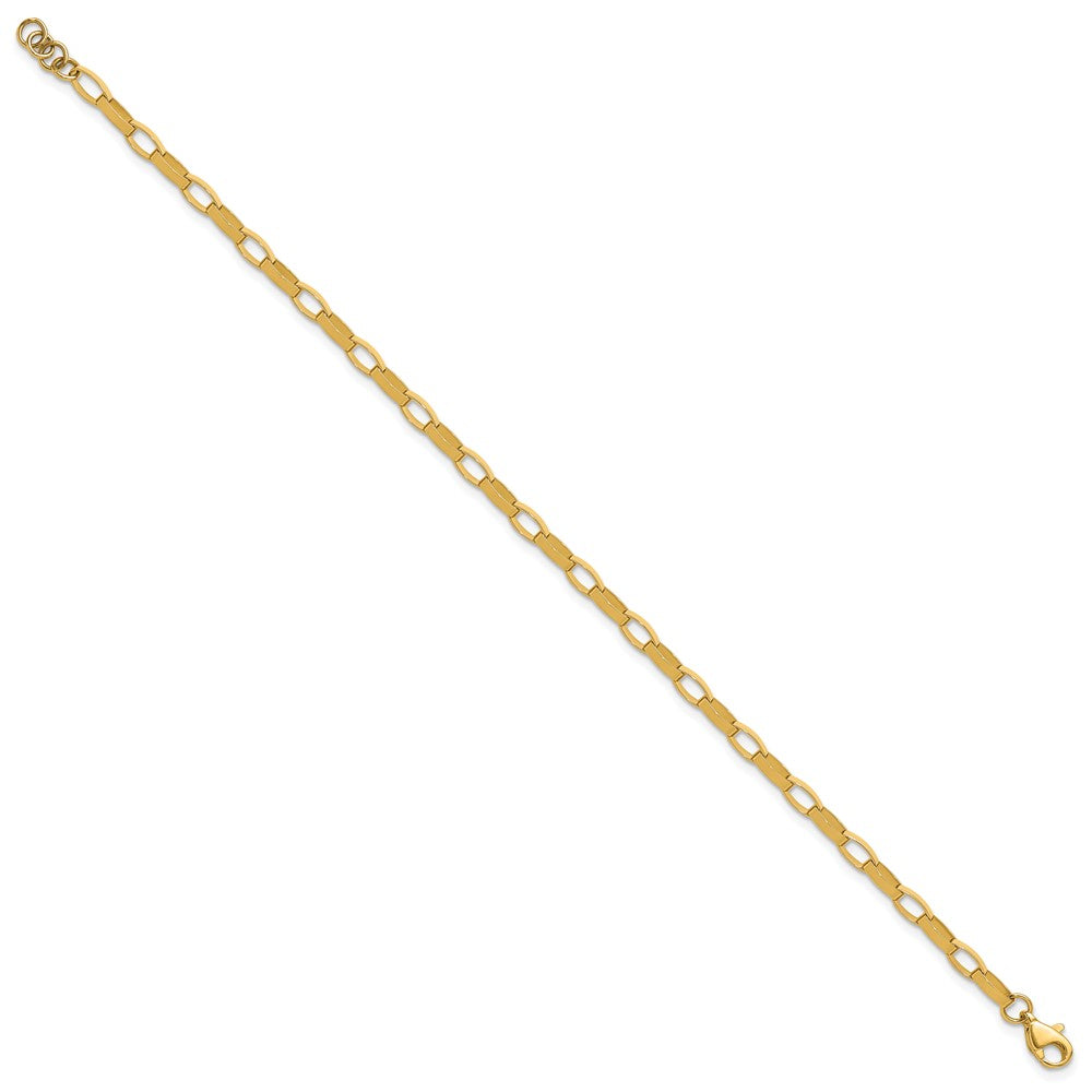 14K Polished Fancy Link with .5in ext. Bracelet