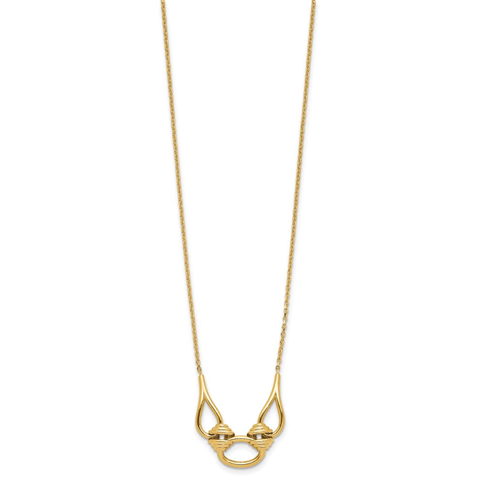 14K Polished Fancy with ext. Necklace