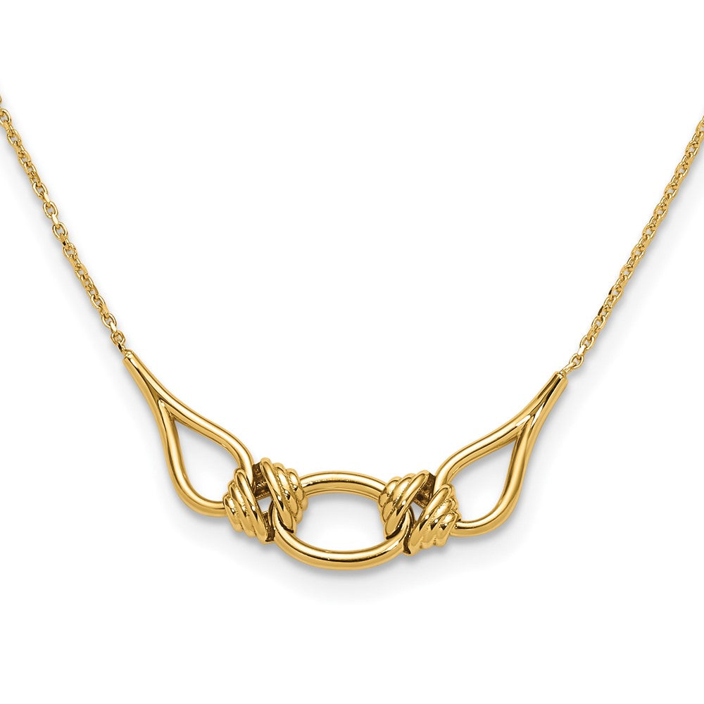 14K Polished Fancy with ext. Necklace