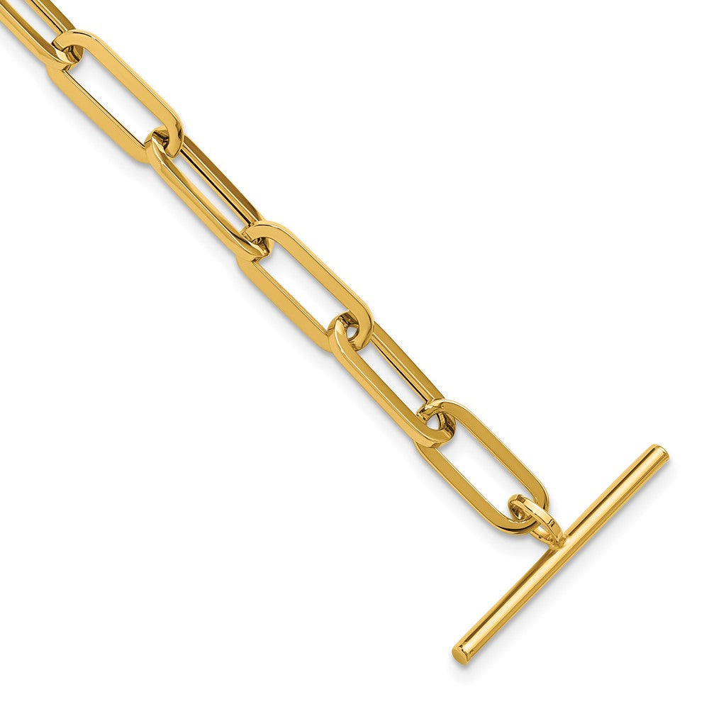 14K Polished Fancy Link Toggle Clasp Bracelet