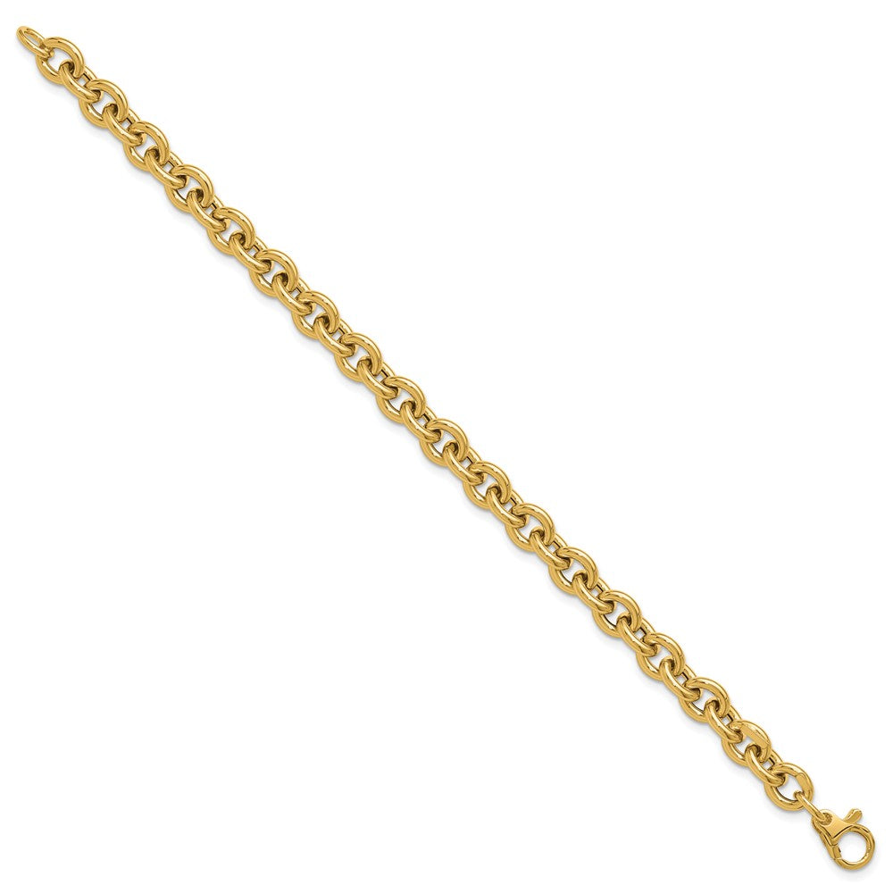 14K Polished Fancy Circle Link Bracelet