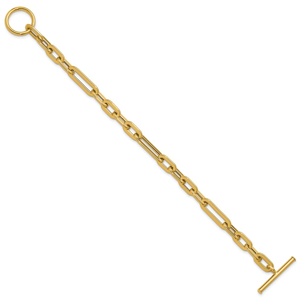 14K Polished Fancy Link Toggle Clasp 7.75 Bracelet