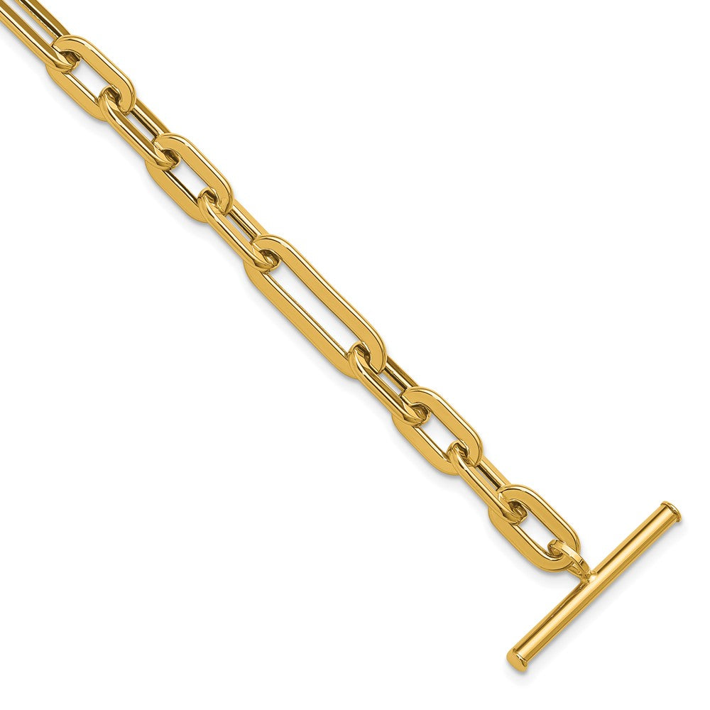 14K Polished Fancy Link Toggle Clasp 7.75 Bracelet