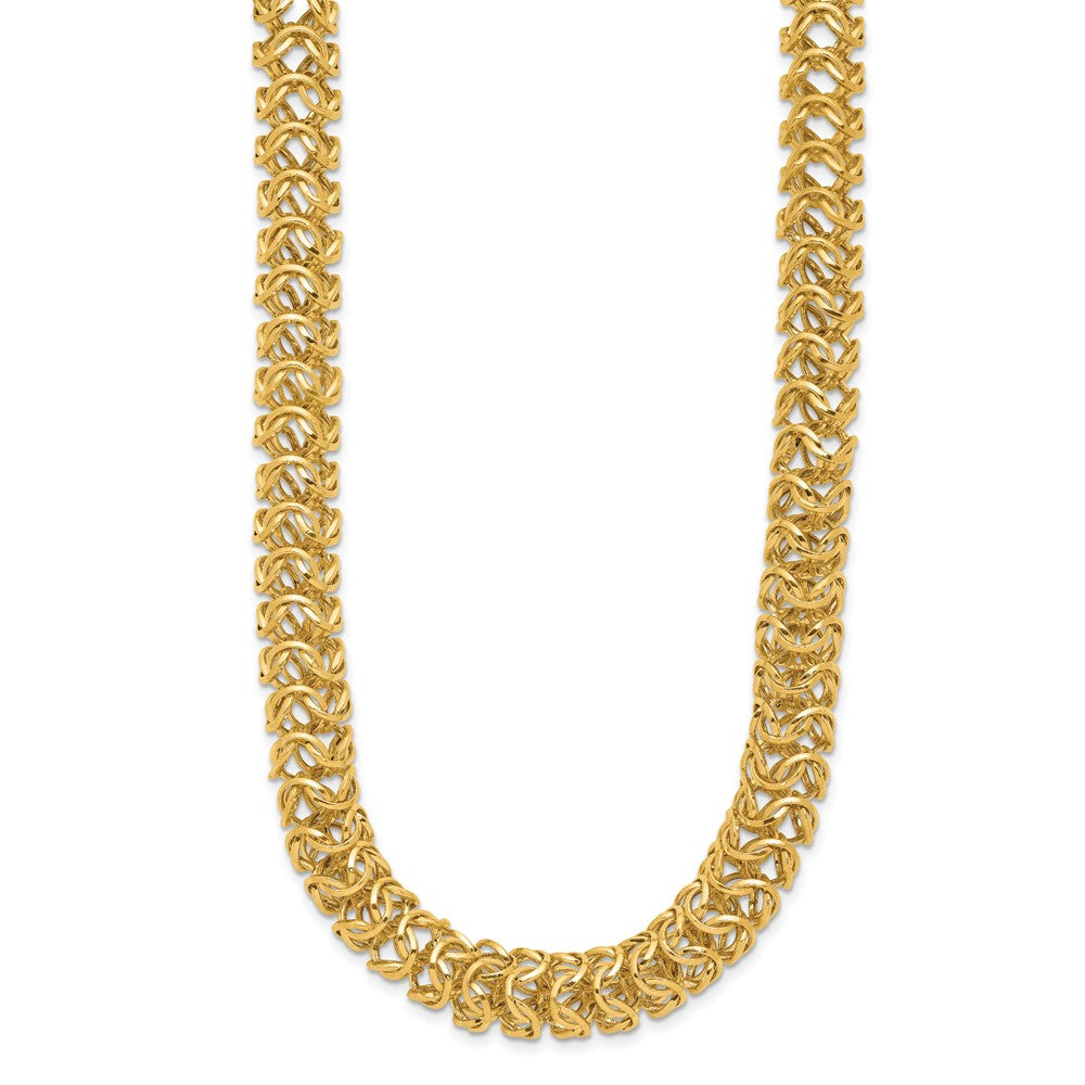 14K Polished Woven Link Necklace