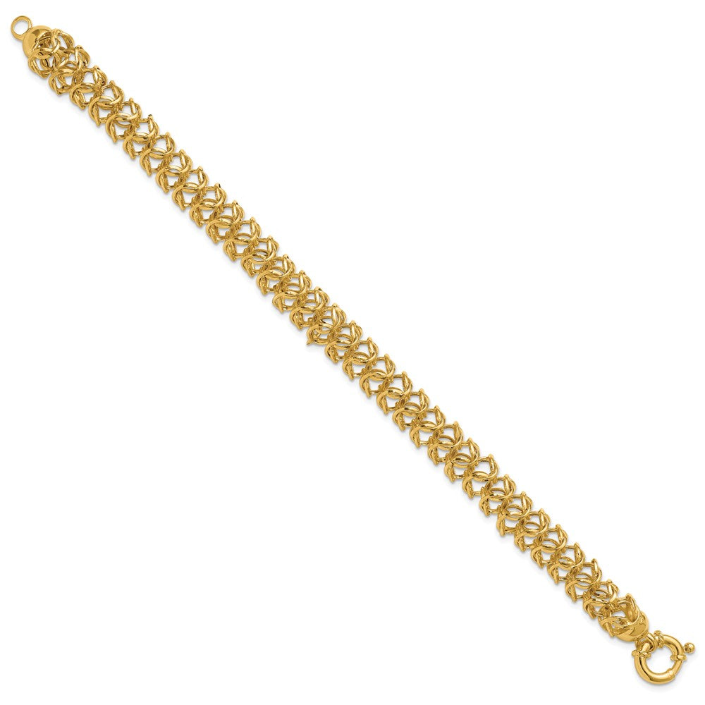 14K Polished Woven Link Bracelet