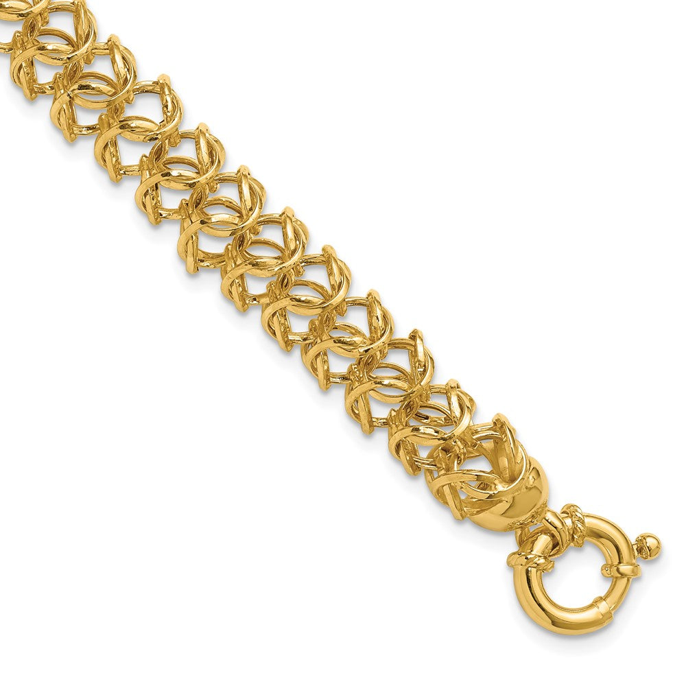 14K Polished Woven Link Bracelet