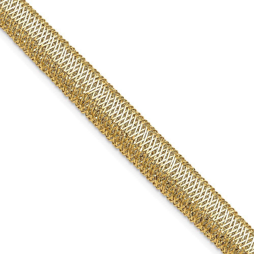 14K Polished Woven Dome Bracelet