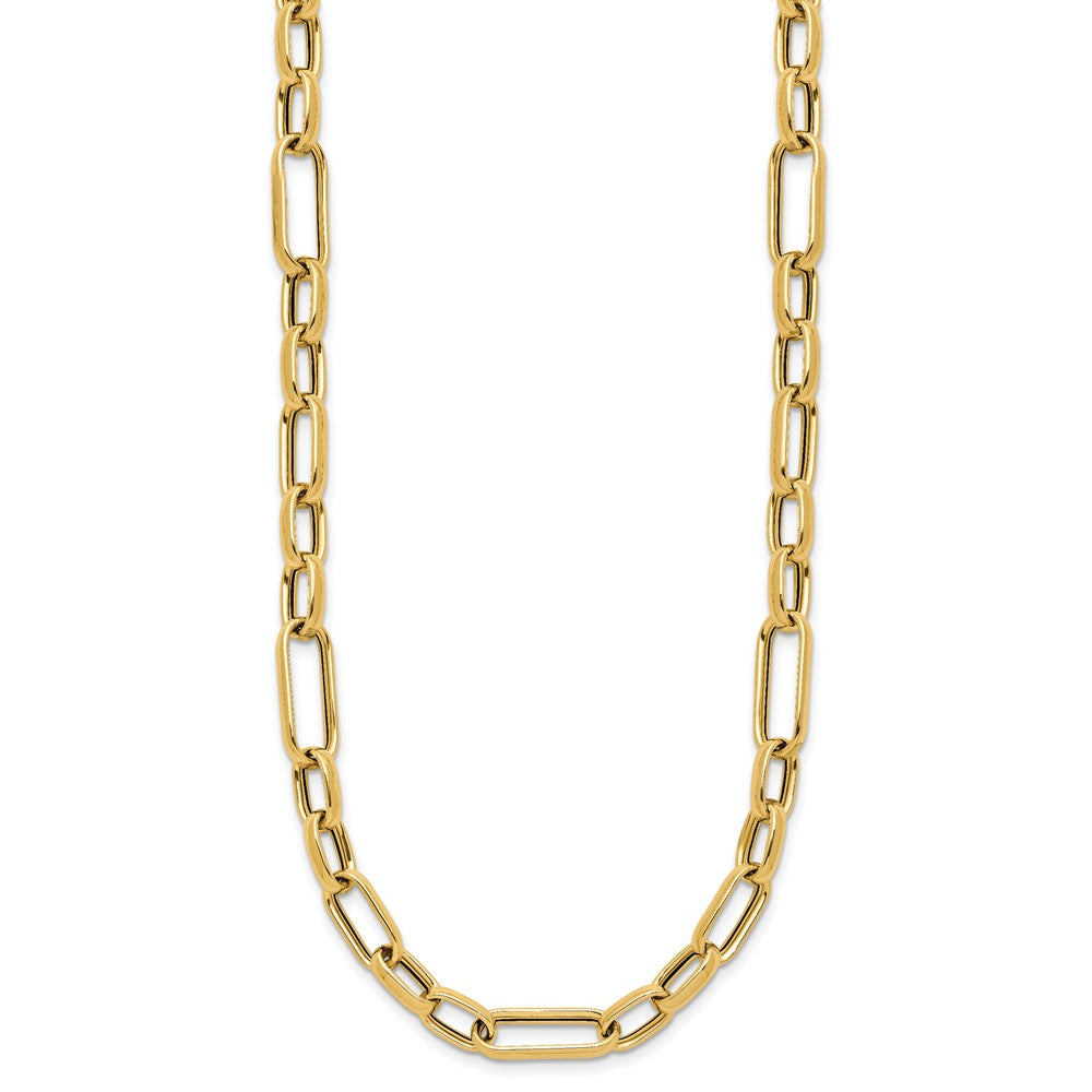 14K Polished Fancy Oval Link Necklace