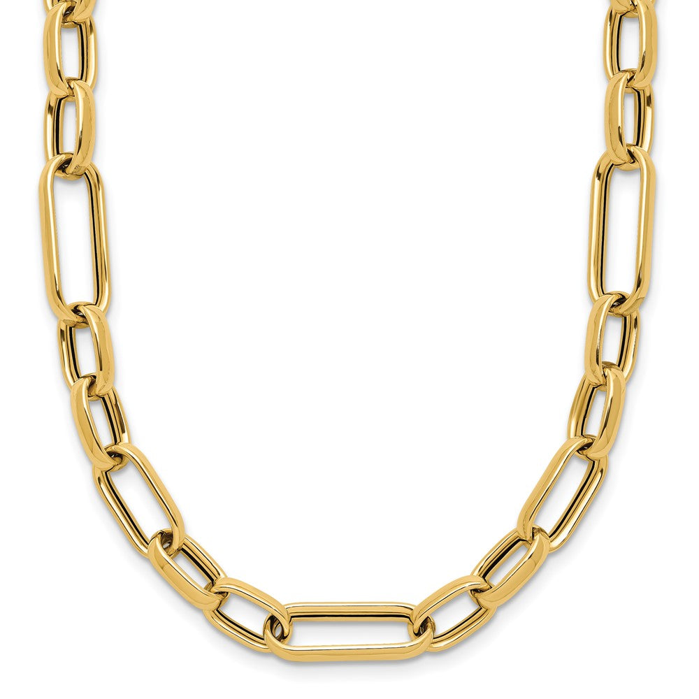 14K Polished Fancy Oval Link Necklace