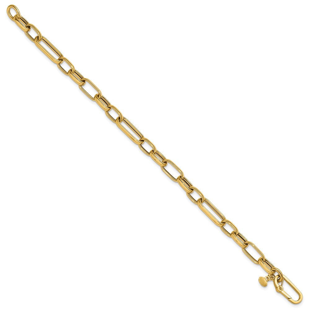 14K Polished Fancy Oval Link Bracelet