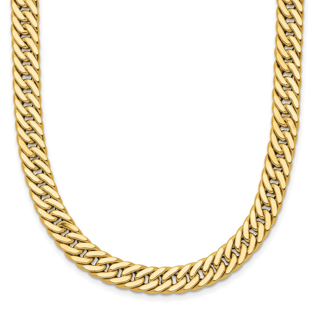 14K Polished and Satin Reversible Fancy Curb Necklace